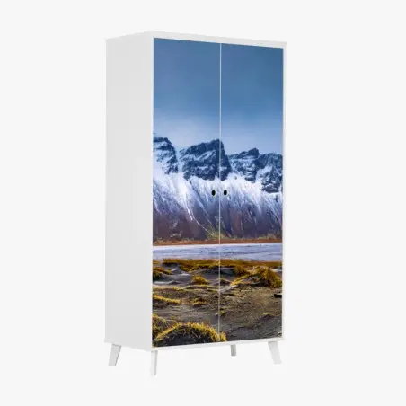 Sticker pour armoire paysage épique de Vestrahorn et Stokksnes – Wallnifity®