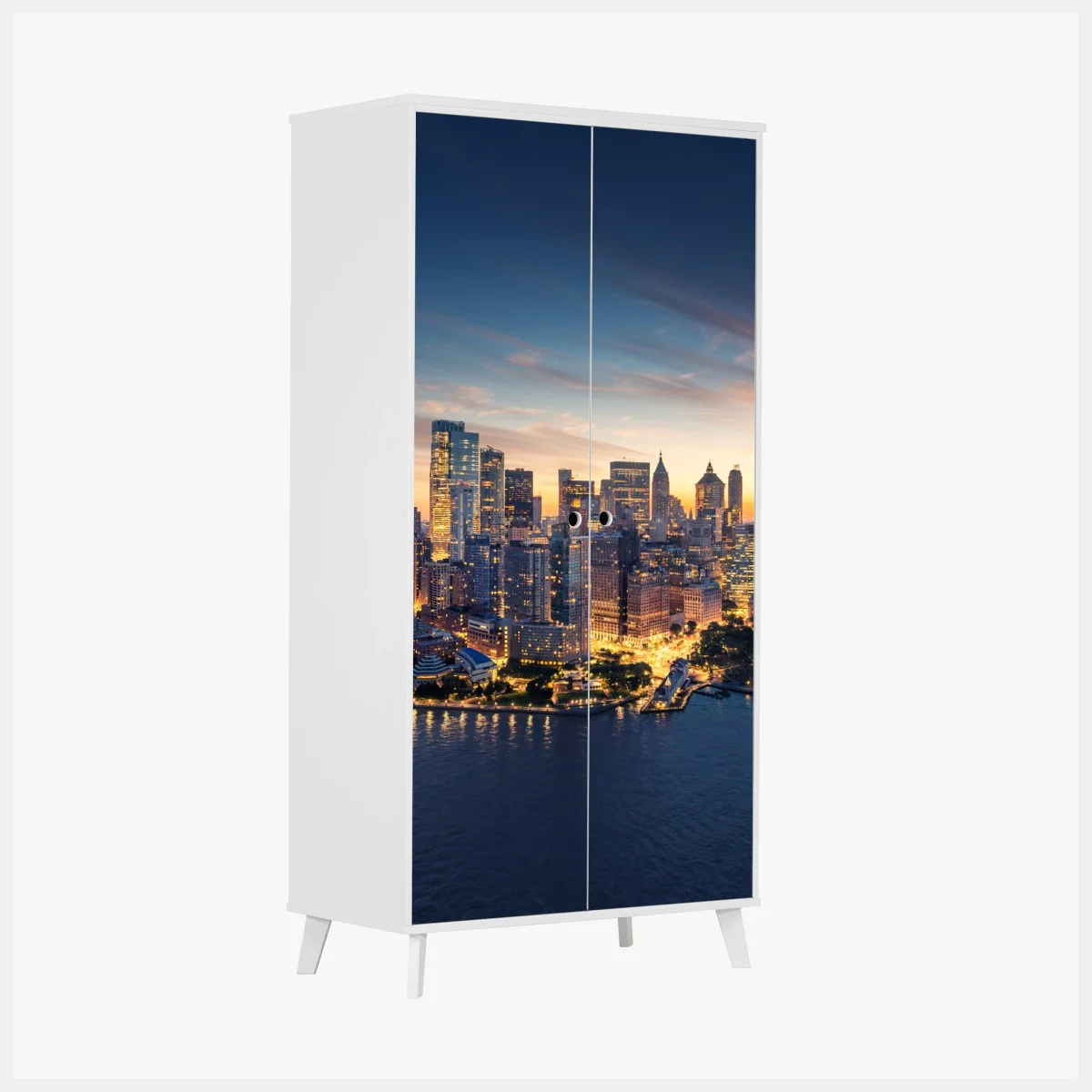 Sticker pour armoire panorama de New York au lever du soleil – Wallnifity® Sticker pour armoire panorama de New York au lever du soleil – Wallnifity®