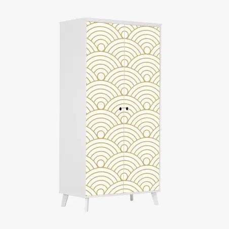 Sticker pour armoire motif de vagues japonaises dorées – Wallnifity®