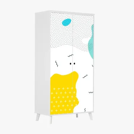 Sticker pour armoire motif abstrait coloré et vibrant – Wallnifity®