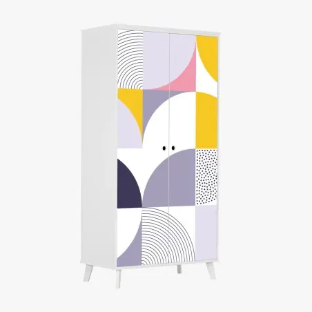 Sticker pour armoire composition géométrique pastel moderne – Wallnifity®