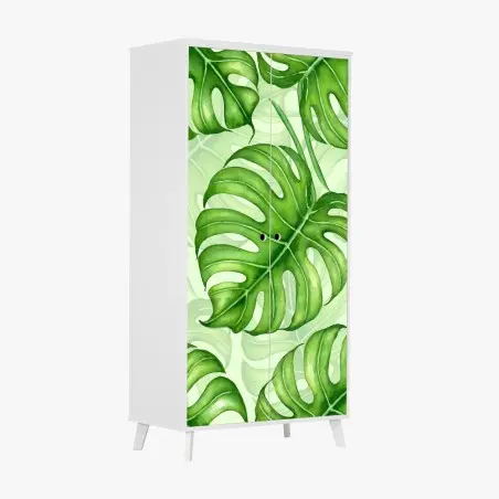 Sticker pour armoire motif tropical de feuilles de monstera – Wallnifity®
