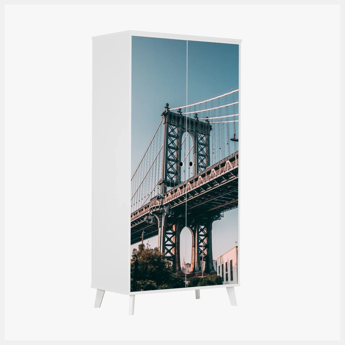 Sticker pour armoire vue urbaine du pont de Manhattan depuis Brooklyn – Wallnifity® Sticker pour armoire vue urbaine du pont de Manhattan depuis Brooklyn – Wallnifity®