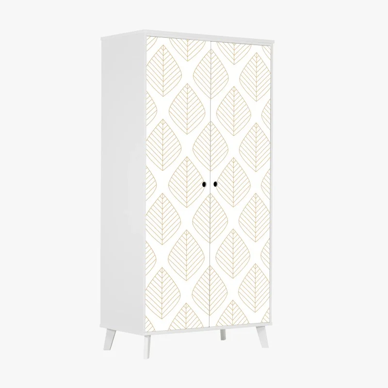 Sticker pour armoire motif feuilles dorées minimaliste – Wallnifity® Sticker pour armoire motif feuilles dorées minimaliste – Wallnifity®