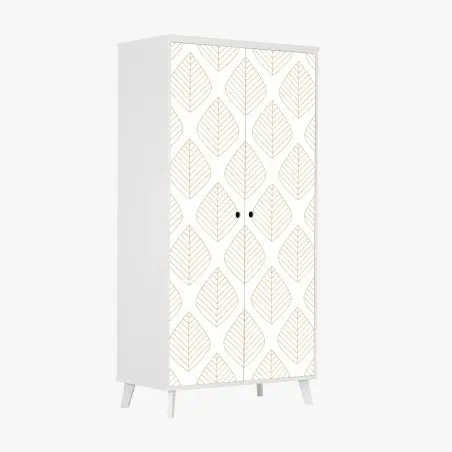 Sticker pour armoire motif feuilles dorées minimaliste – Wallnifity®