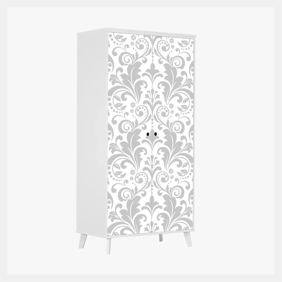 Sticker pour armoire motif damassé gris élégant pour décoration murale – Wallnifity® Sticker pour armoire motif damassé gris élégant pour décoration murale – Wallnifity®