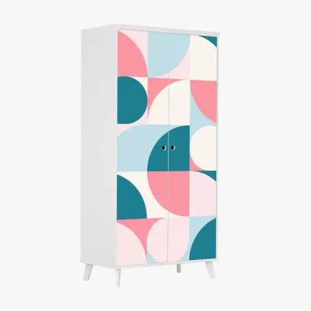 Sticker pour armoire motif géométrique pastel moderne – Wallnifity®