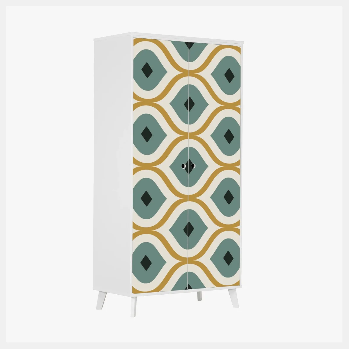 Sticker pour armoire motif géométrique élégant en vert et or – Wallnifity® Sticker pour armoire motif géométrique élégant en vert et or – Wallnifity®