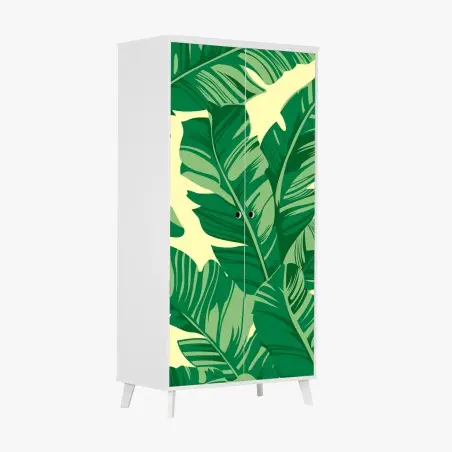 Sticker pour armoire motif feuilles de bananier tropicales – Wallnifity®