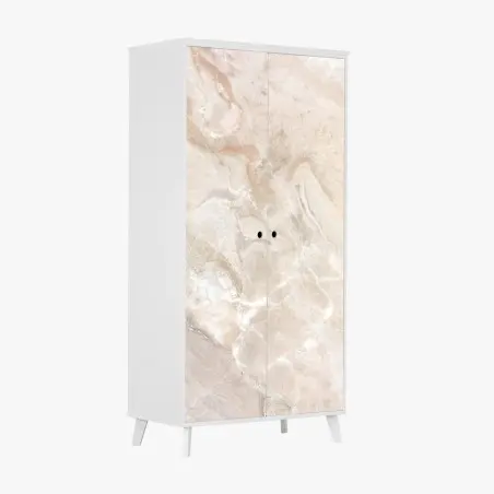 Sticker pour armoire marbre crème élégant pour décoration murale – Wallnifity®