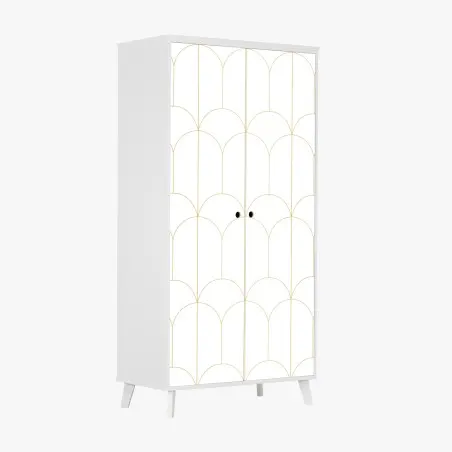 Sticker pour armoire motif art déco doré et minimaliste – Wallnifity®