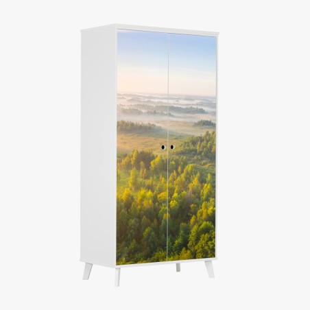 Sticker pour armoire brume matinale au marais de Zvanets – Wallnifity®