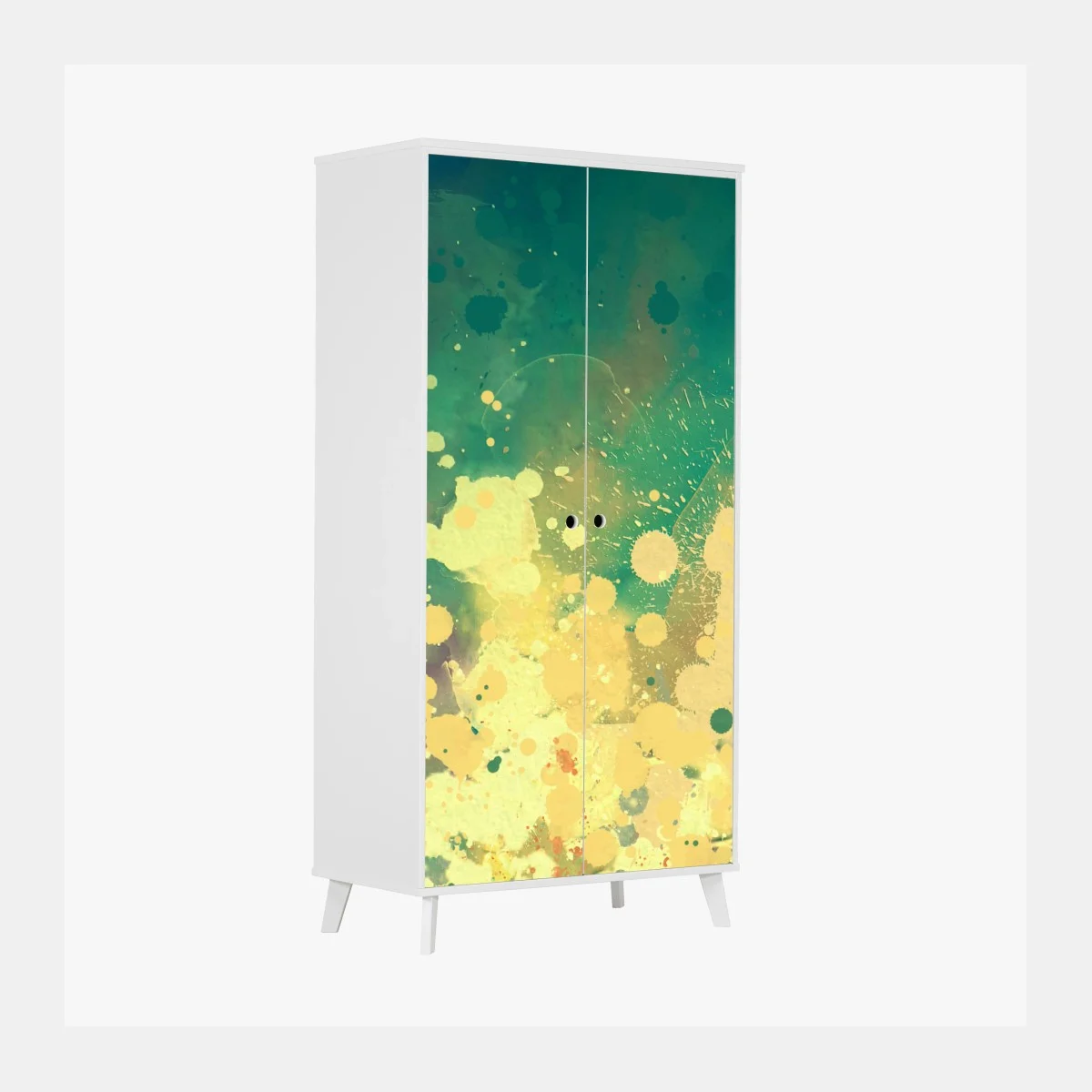 Sticker pour armoire explosion de peinture turquoise et jaune – Wallnifity® Sticker pour armoire explosion de peinture turquoise et jaune – Wallnifity®
