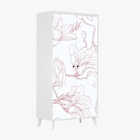 Sticker pour armoire motif magnolia délicat et aérien – Wallnifity®
