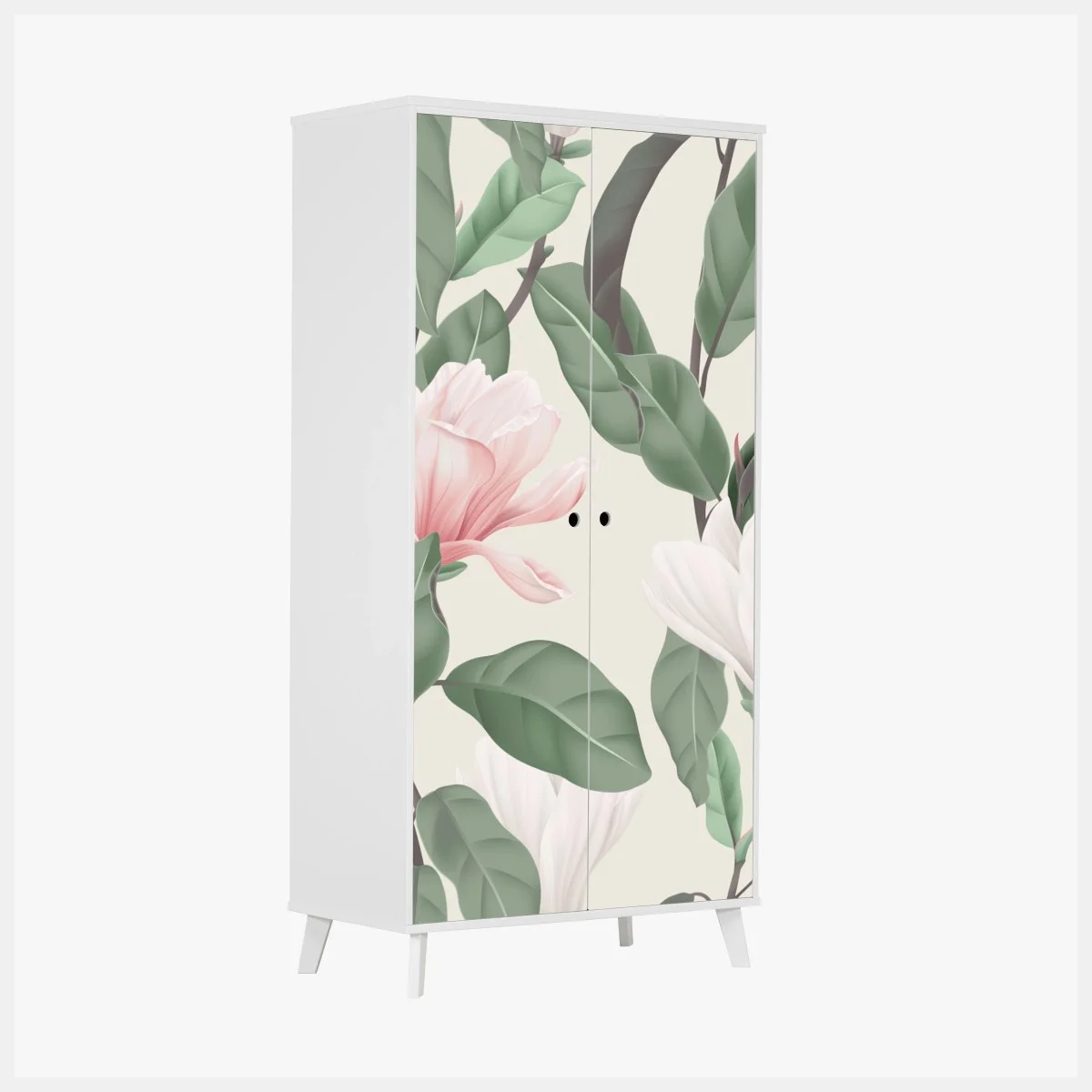 Sticker pour armoire motif magnolia pastel sur fond beige – Wallnifity® Sticker pour armoire motif magnolia pastel sur fond beige – Wallnifity®