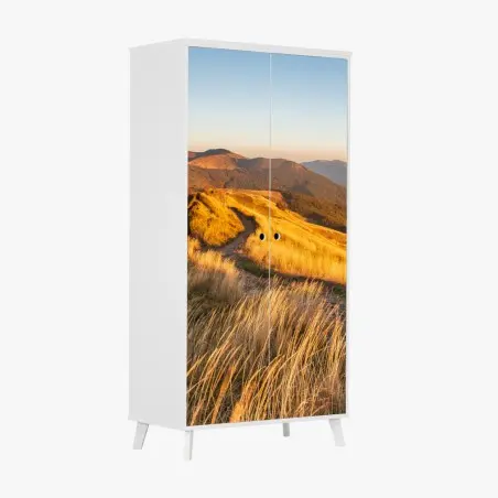 Sticker pour armoire crête dorée au coucher du soleil – Wallnifity®