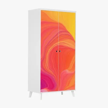 Sticker pour armoire vagues colorées en dégradé solaire – Wallnifity®