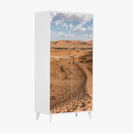Sticker pour armoire horizon de dunes dorées et ciel ouvert – Wallnifity®