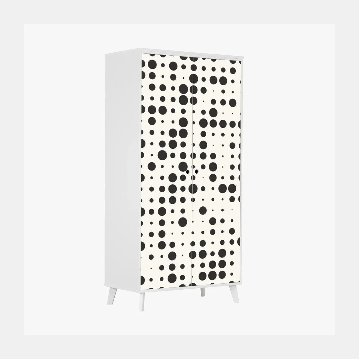 Sticker pour armoire motif à pois graphique noir et crème – Wallnifity® Sticker pour armoire motif à pois graphique noir et crème – Wallnifity®