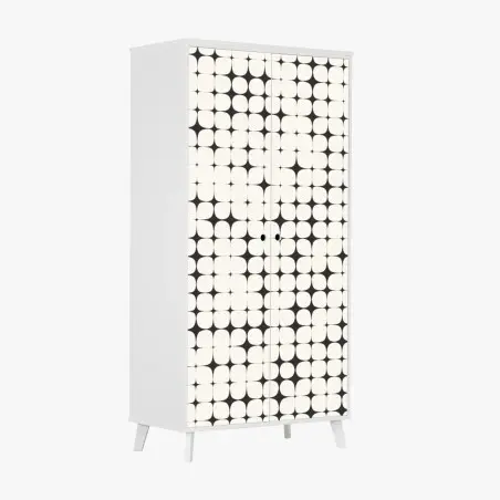 Sticker pour armoire motif géométrique en damier de cercles – Wallnifity®