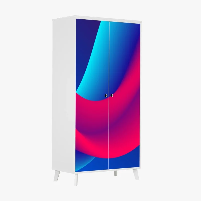 Sticker pour armoire rubans fluides néon – Wallnifity®