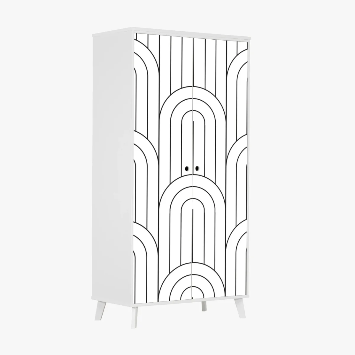 Sticker pour armoire motif d'arcs géométriques noir et blanc – Wallnifity® Sticker pour armoire motif d'arcs géométriques noir et blanc – Wallnifity®