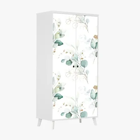 Sticker pour armoire motif botanique aquarelle eucalyptus doré – Wallnifity®