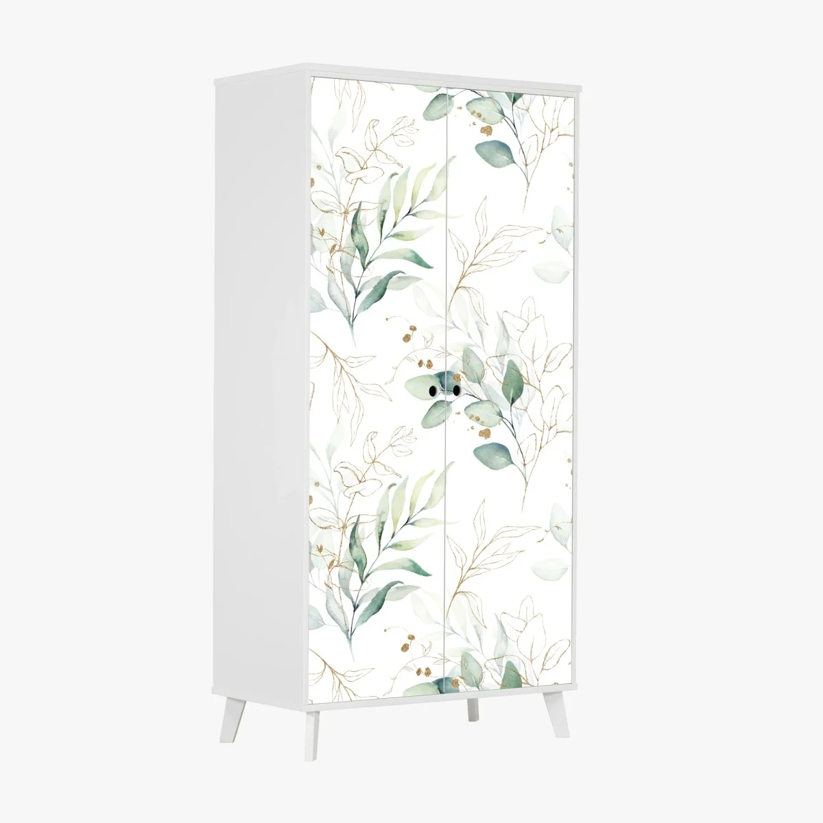 Sticker pour armoire motif botanique aquarelle vert et doré – Wallnifity® Sticker pour armoire motif botanique aquarelle vert et doré – Wallnifity®