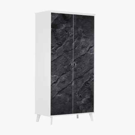 Sticker pour armoire texture d'ardoise naturelle sombre – Wallnifity®
