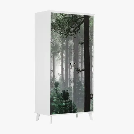 Sticker pour armoire forêt brumeuse et mystérieuse – Wallnifity®
