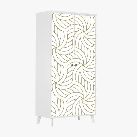 Sticker pour armoire motif géométrique doré en spirale – Wallnifity®