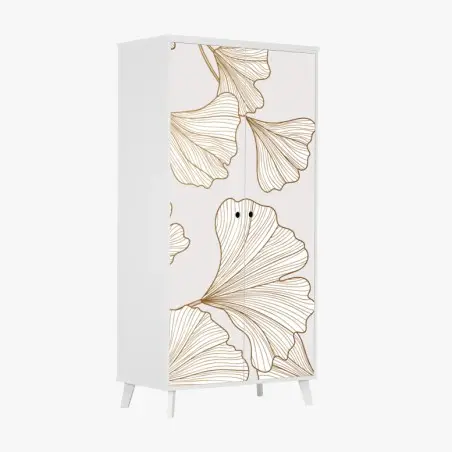 Sticker pour armoire motif de ginkgo doré élégant – Wallnifity®