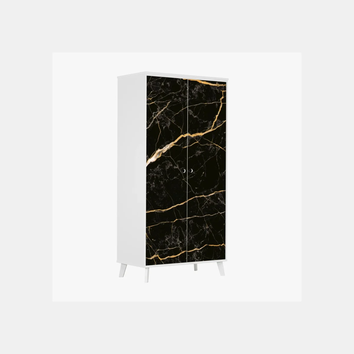 Sticker pour armoire marbre noir aux veines dorées – Wallnifity® Sticker pour armoire marbre noir aux veines dorées – Wallnifity®
