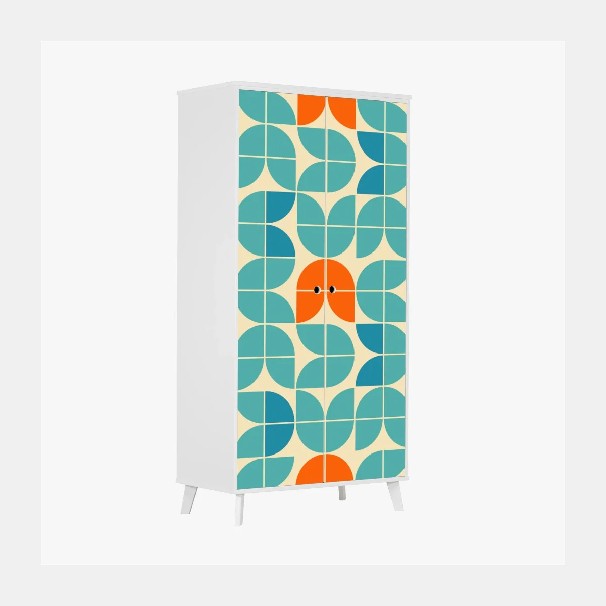 Sticker pour armoire motif géométrique rétro aux tulipes stylisées – Wallnifity® Sticker pour armoire motif géométrique rétro aux tulipes stylisées – Wallnifity®