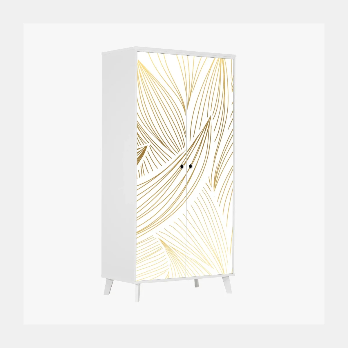 Sticker pour armoire motif floral doré minimaliste – Wallnifity® Sticker pour armoire motif floral doré minimaliste – Wallnifity®