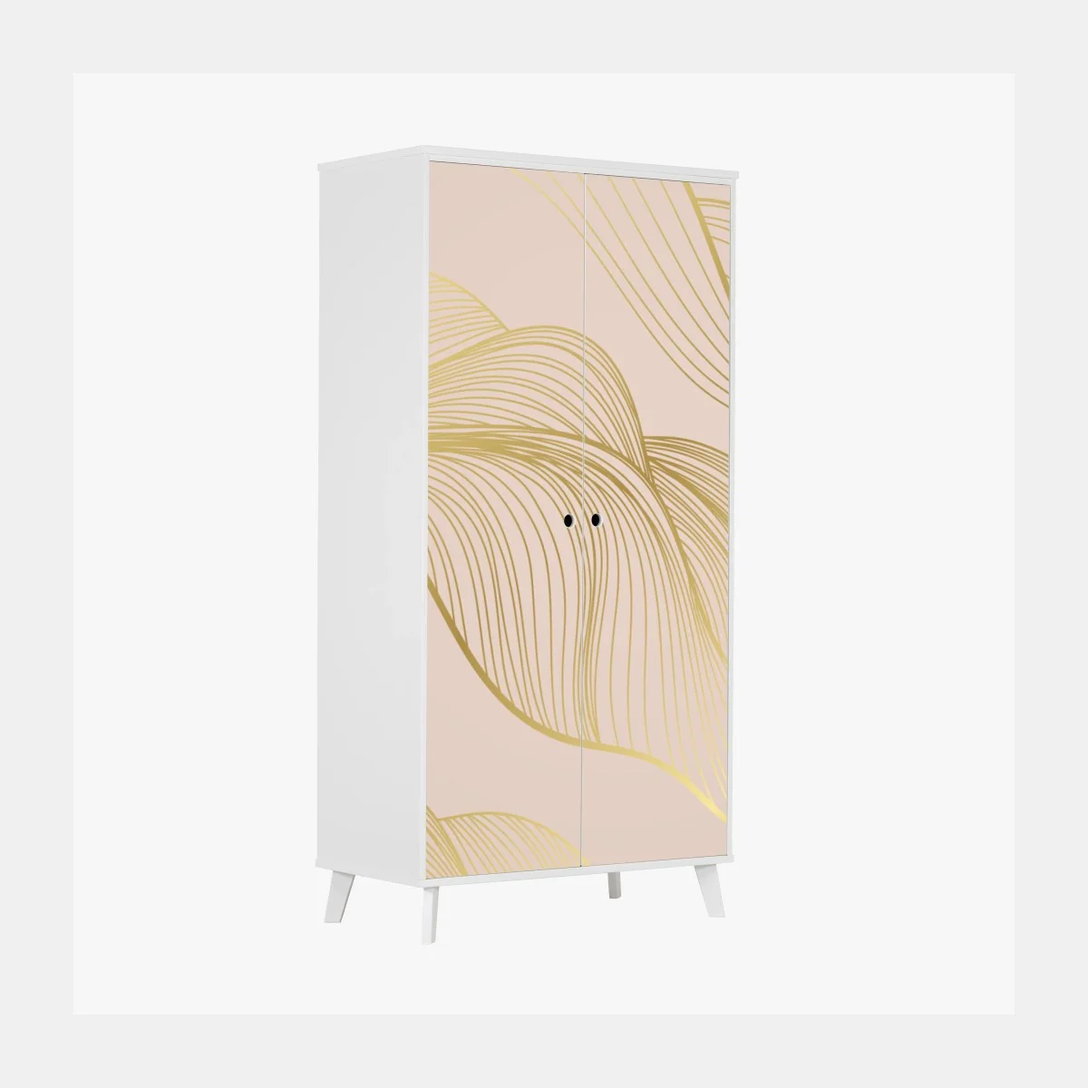 Sticker pour armoire vagues dorées sur fond beige poudré – Wallnifity® Sticker pour armoire vagues dorées sur fond beige poudré – Wallnifity®