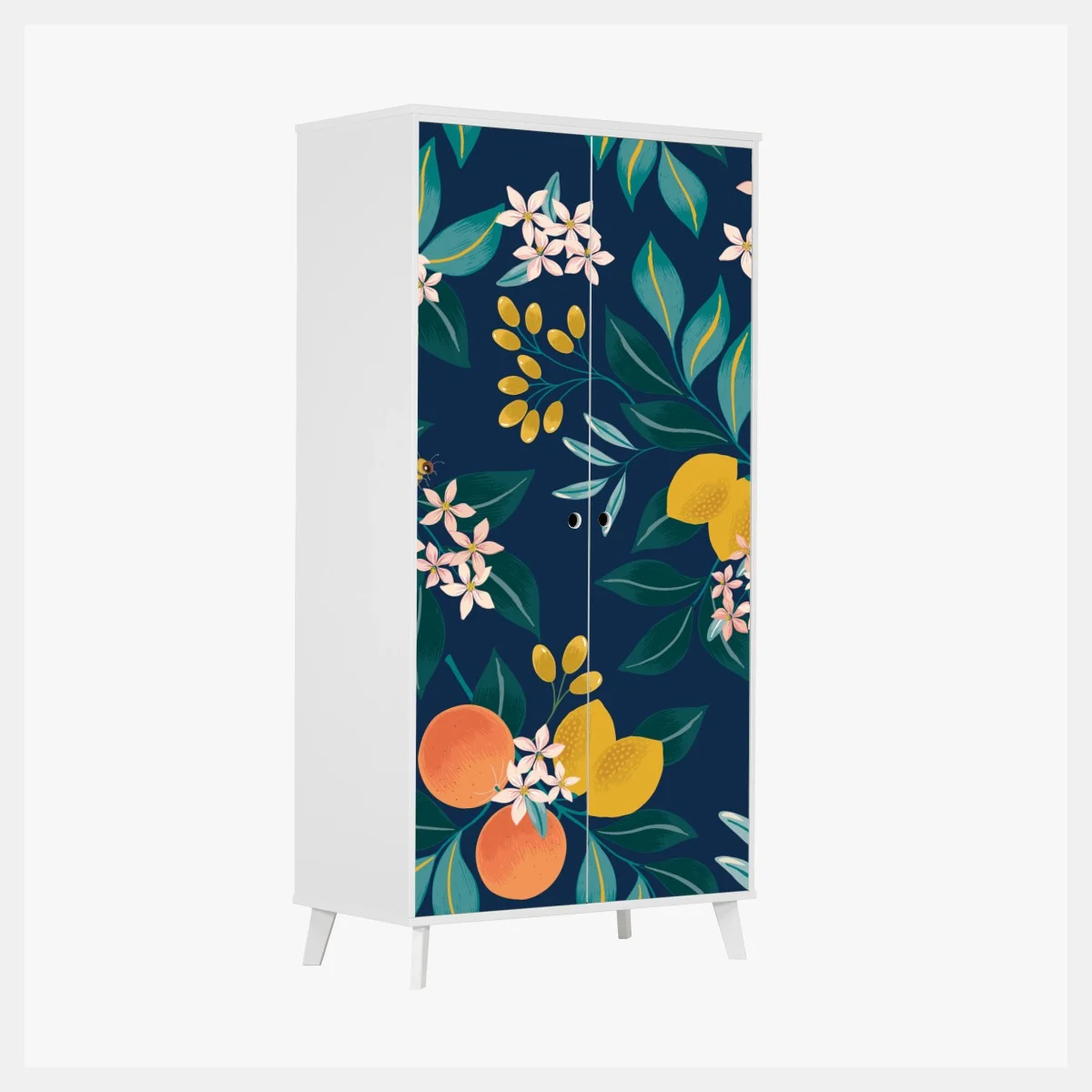 Sticker pour armoire motif botanique d'agrumes sur fond bleu profond – Wallnifity® Sticker pour armoire motif botanique d'agrumes sur fond bleu profond – Wallnifity®