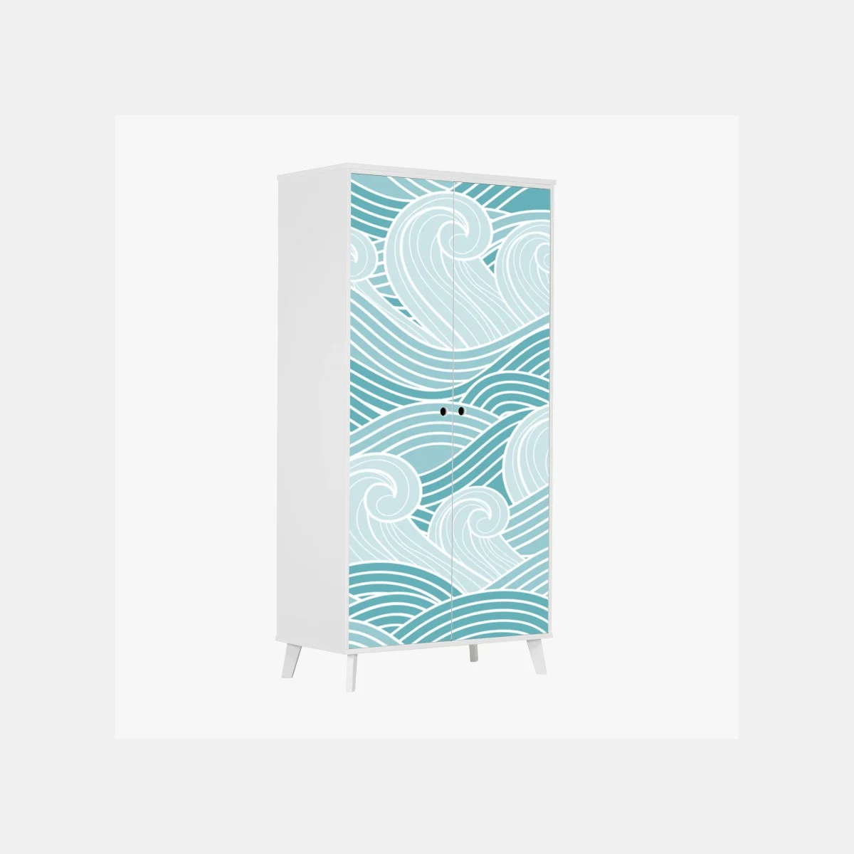 Sticker pour armoire océan stylisé en vagues turquoises – Wallnifity® Sticker pour armoire océan stylisé en vagues turquoises – Wallnifity®