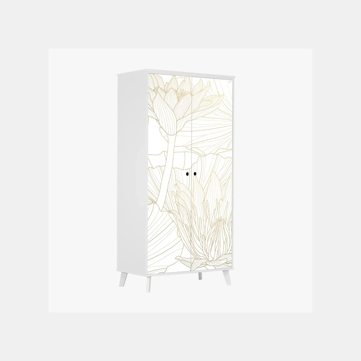 Sticker pour armoire motif nénuphar doré sur fond crème – Wallnifity® Sticker pour armoire motif nénuphar doré sur fond crème – Wallnifity®