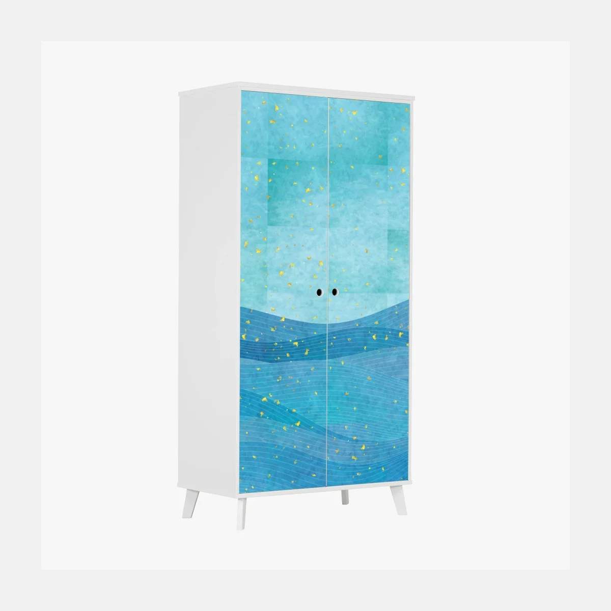 Sticker pour armoire océan abstrait turquoise et éclats dorés – Wallnifity® Sticker pour armoire océan abstrait turquoise et éclats dorés – Wallnifity®