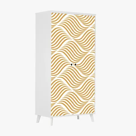 Sticker pour armoire motif ondulé doré pour décoration murale – Wallnifity®