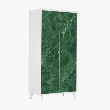 Sticker pour armoire marbre vert émeraude élégant – Wallnifity®