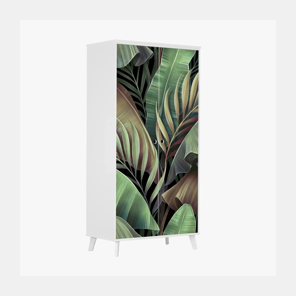 Sticker pour armoire fresque de feuillage tropical aux tons verts – Wallnifity® Sticker pour armoire fresque de feuillage tropical aux tons verts – Wallnifity®