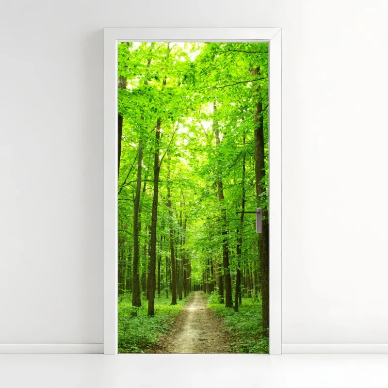 Sticker pour porte chemin forestier verdoyant au cœur de la nature – Wallnifity® Sticker pour porte chemin forestier verdoyant au cœur de la nature – Wallnifity®