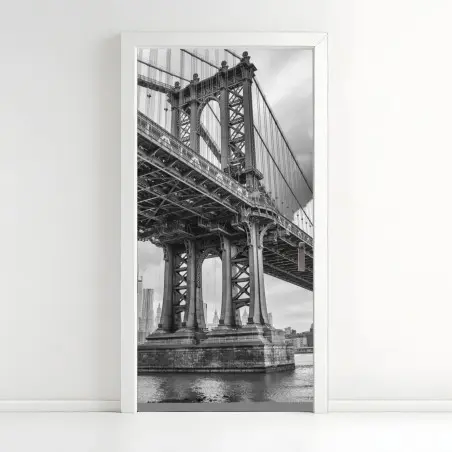 Sticker pour porte perspective grand angle du pont de Manhattan – Wallnifity®