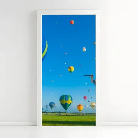 Sticker pour porte ciel de montgolfières à Chambley – Wallnifity®