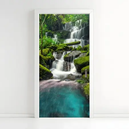 Sticker pour porte cascade émeraude de Phu Tub Berk – Wallnifity®