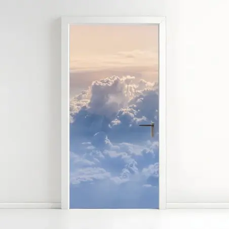Sticker pour porte paysage aérien de nuages au crépuscule – Wallnifity®