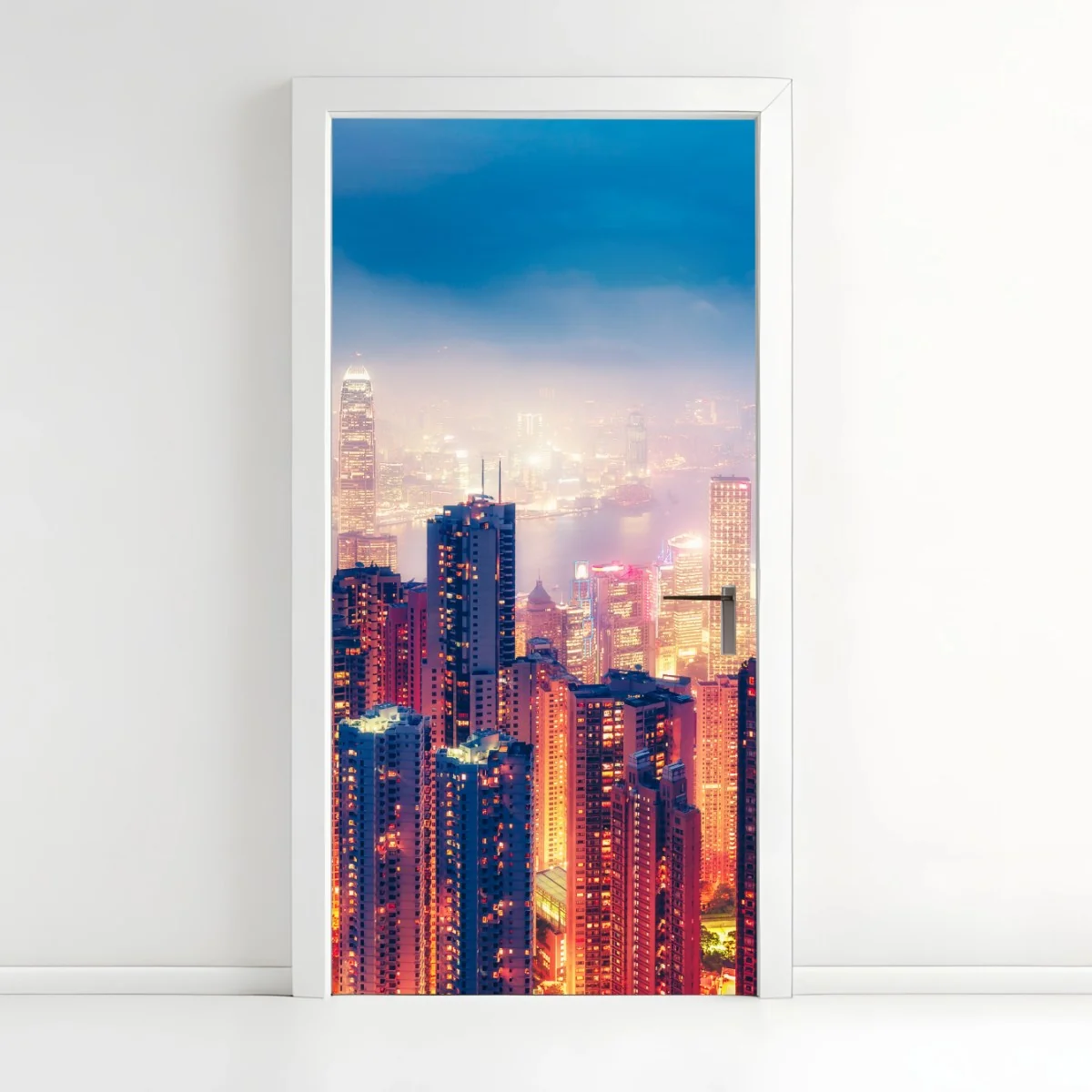 Sticker pour porte vue nocturne de Hong Kong depuis Victoria Peak – Wallnifity® Sticker pour porte vue nocturne de Hong Kong depuis Victoria Peak – Wallnifity®
