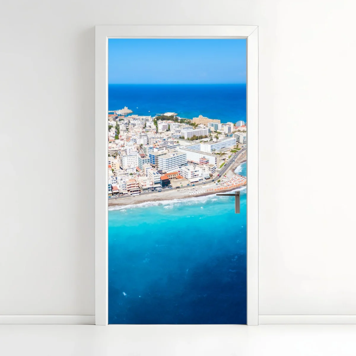 Sticker pour porte vue aérienne panoramique de la plage de Rhodes – Wallnifity® Sticker pour porte vue aérienne panoramique de la plage de Rhodes – Wallnifity®